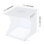 PULUZ 미니 LED 사진 그림자 없는 조명 램프 패널 + 스튜디오 촬영 텐트 박스, 아크릴 소재, 20cm x 20cm 유효 면적, 20cm(2 LED) + 그림자 없는 조명