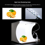 PULUZ 미니 LED 사진 그림자 없는 조명 램프 패널 + 스튜디오 촬영 텐트 박스, 아크릴 소재, 20cm x 20cm 유효 면적, 20cm(2 LED) + 그림자 없는 조명