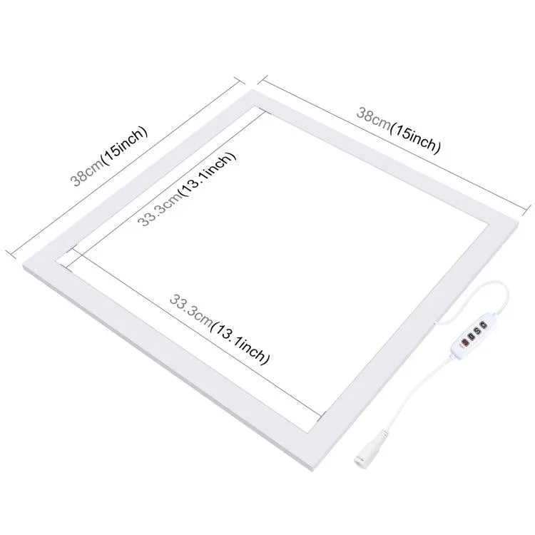 PULUZ 1000LM LED 아크릴 무극성 디밍 없는 그림자 없는 조명 패드 스위치 포함 40cm 사진 스튜디오 박스용, 라이트(US), 라이트(UK), 라이트(EU)
