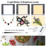 PULUZ 1000LM LED 아크릴 무극성 디밍 없는 그림자 없는 조명 패드 스위치 포함 40cm 사진 스튜디오 박스용, 라이트(US), 라이트(UK), 라이트(EU)