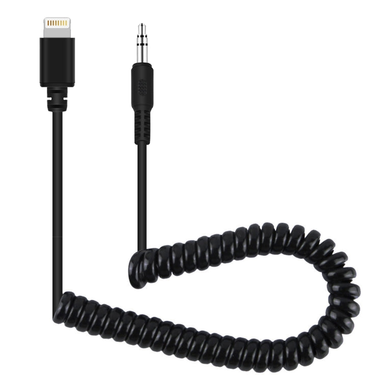 PULUZ 3.5mm TRRS 수 to 8핀 수 라이브 마이크 오디오 어댑터 스프링 코일 케이블 아이폰용, 케이블 길이 100cm, 3.5mm 수 to 8핀
