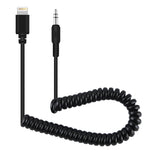 PULUZ 3.5mm TRRS 수 to 8핀 수 라이브 마이크 오디오 어댑터 스프링 코일 케이블 아이폰용, 케이블 길이 100cm, 3.5mm 수 to 8핀