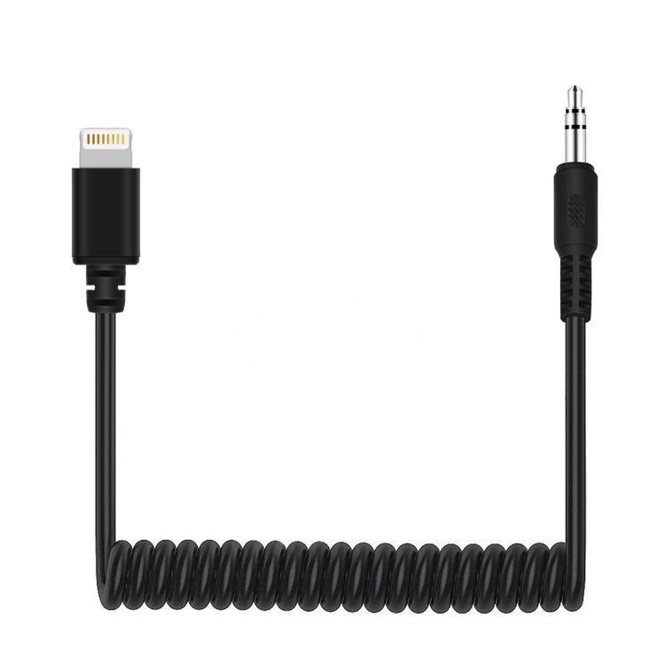 PULUZ 3.5mm TRRS 수 to 8핀 수 라이브 마이크 오디오 어댑터 스프링 코일 케이블 아이폰용, 케이블 길이 100cm, 3.5mm 수 to 8핀
