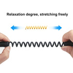 PULUZ 3.5mm TRRS 수 to 8핀 수 라이브 마이크 오디오 어댑터 스프링 코일 케이블 아이폰용, 케이블 길이 100cm, 3.5mm 수 to 8핀