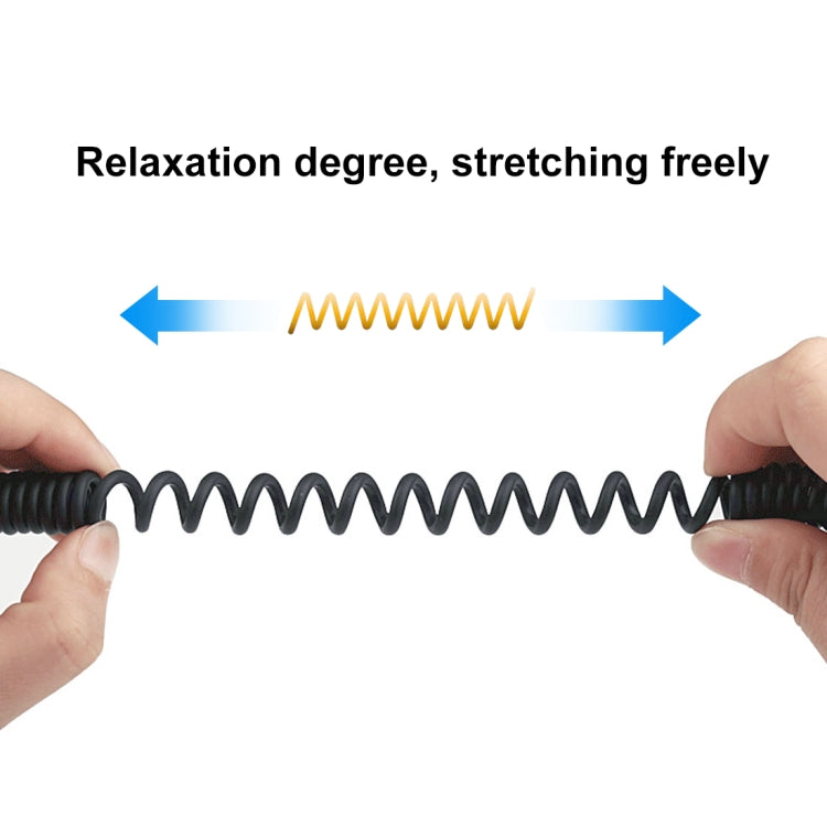 PULUZ 3.5mm TRRS 수 to 8핀 수 라이브 마이크 오디오 어댑터 스프링 코일 케이블 아이폰용, 케이블 길이 100cm, 3.5mm 수 to 8핀