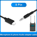 PULUZ 3.5mm TRRS 수 to 8핀 수 라이브 마이크 오디오 어댑터 스프링 코일 케이블 아이폰용, 케이블 길이 100cm, 3.5mm 수 to 8핀