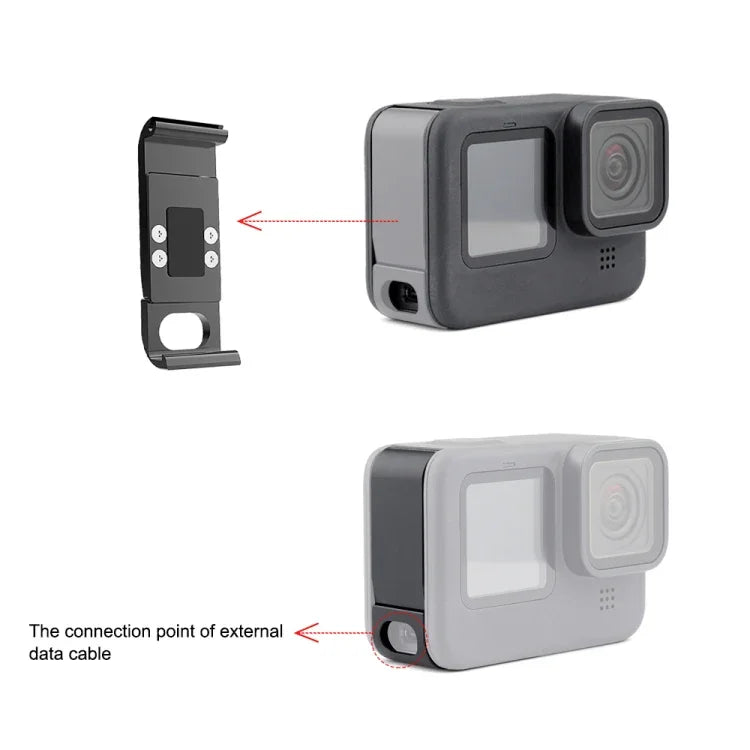 GoPro HERO13 Black /12 Black /11 Black /10 Black /9 Black용 PULUZ 금속 배터리 측면 인터페이스 커버, 금속 플라스틱 측면 커버