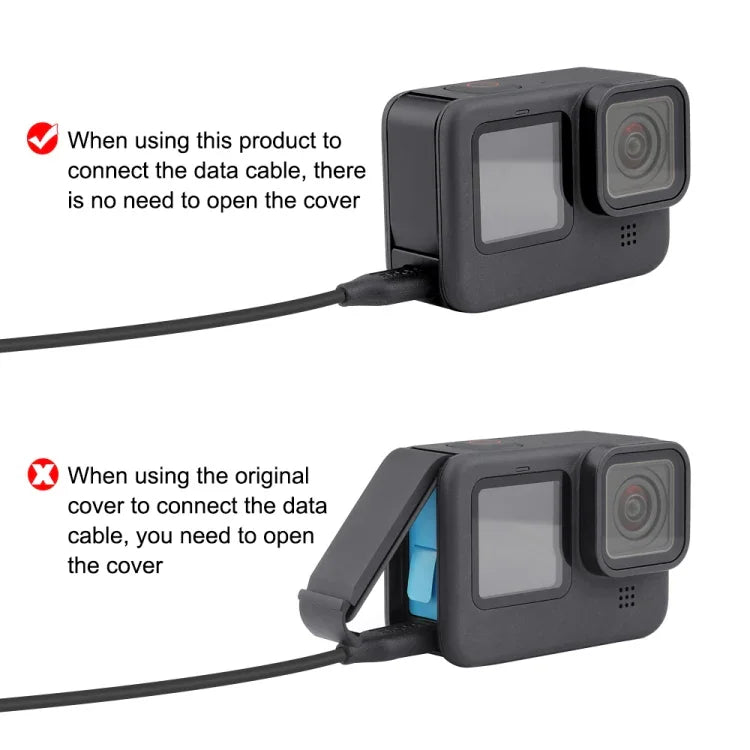 GoPro HERO13 Black /12 Black /11 Black /10 Black /9 Black용 PULUZ 금속 배터리 측면 인터페이스 커버, 금속 플라스틱 측면 커버