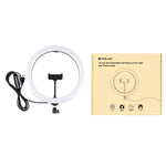 PULUZ 11.8인치 30cm 곡면 USB 10 모드 8색 RGBW 조광 LED 링 브이로깅 사진 영상 조명, 삼각대 볼 헤드 & 휴대폰 클램프 포함, 11.8인치 버튼 조절