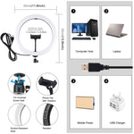 PULUZ 11.8인치 30cm 곡면 USB 10 모드 8색 RGBW 조광 LED 링 브이로깅 사진 영상 조명, 삼각대 볼 헤드 & 휴대폰 클램프 포함, 11.8인치 버튼 조절