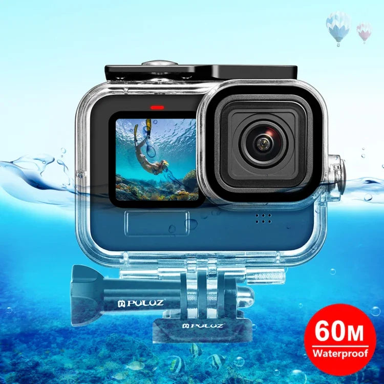 GoPro HERO13 Black /12 Black /11 Black /10 Black /9 Black용 PULUZ 60m 방수 하우징 보호 케이스, 버클 기본 마운트 및 나사 포함, GoPro HERO9 Black용