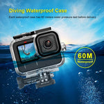 GoPro HERO13 Black /12 Black /11 Black /10 Black /9 Black용 PULUZ 60m 방수 하우징 보호 케이스, 버클 기본 마운트 및 나사 포함, GoPro HERO9 Black용