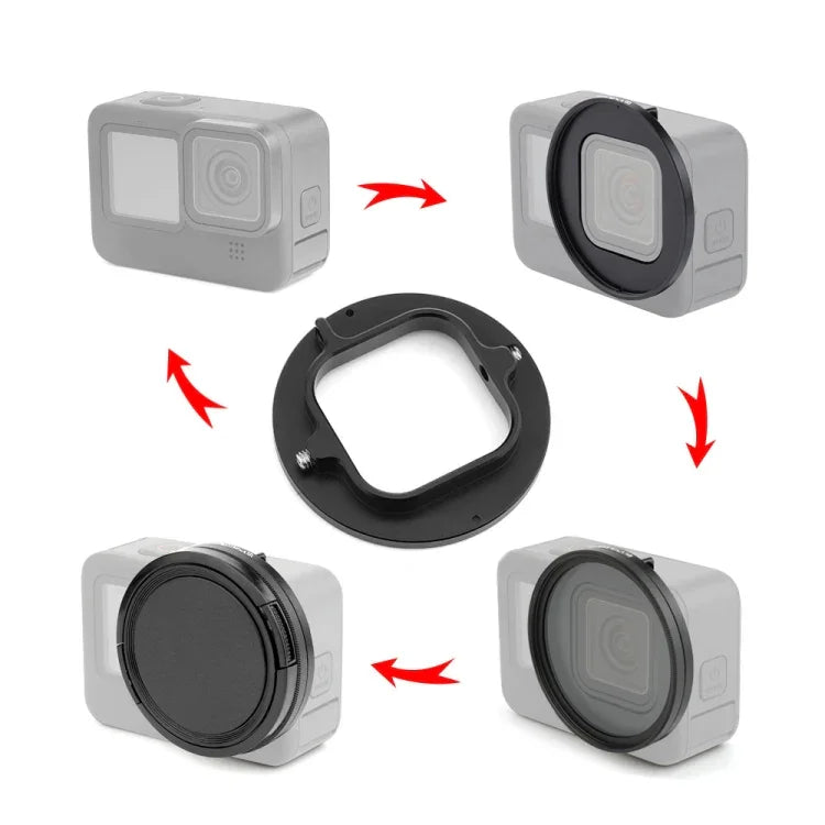 PULUZ 52mm UV 렌즈 필터 GoPro HERO12 Black /11 Black Mini /11 Black /10 Black /9 Black용, 어댑터 링 포함, UV 필터