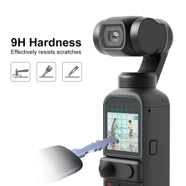 DJI OSMO Pocket 2용 PULUZ 9H 2.5D HD 강화유리 렌즈 보호필름 + 스크린 필름, DJI OSMO Pocket 2용