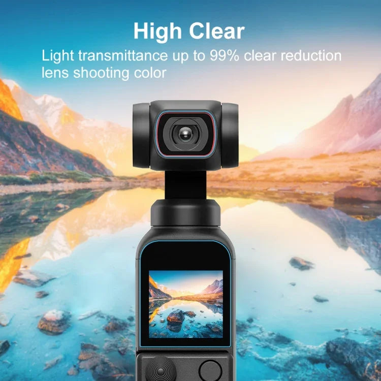 DJI OSMO Pocket 2용 PULUZ 9H 2.5D HD 강화유리 렌즈 보호필름 + 스크린 필름, DJI OSMO Pocket 2용
