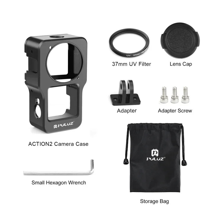 DJI Action 2용 PULUZ CNC 알루미늄 합금 케이지, 알루미늄 케이지 (블랙), 알루미늄 케이지 (티타늄 색상)