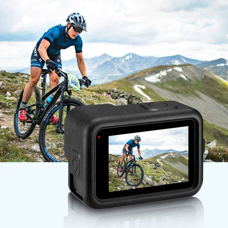 GoPro HERO12 Black /11 Black /10 Black /9 Black용 PULUZ 실리콘 보호 케이스 + POM 측면 인터페이스 커버 손목 스트랩 & 렌즈 커버 포함, GoPro HERO12 Black 실리콘 케이스 + 측면 커버용