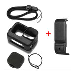 GoPro HERO12 Black /11 Black /10 Black /9 Black용 PULUZ 실리콘 보호 케이스 + POM 측면 인터페이스 커버 손목 스트랩 & 렌즈 커버 포함, GoPro HERO12 Black 실리콘 케이스 + 측면 커버용