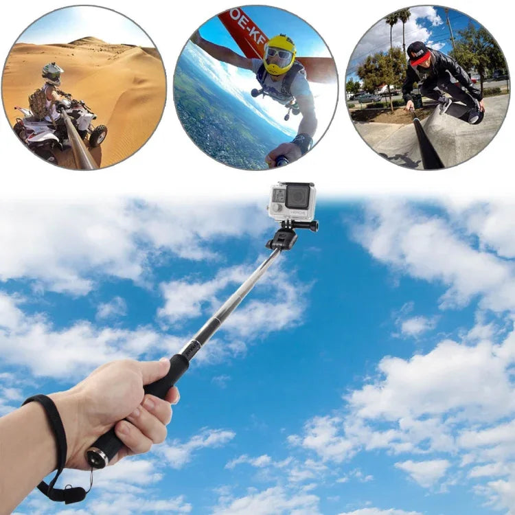 PULUZ 고프로, 인스타360, DJI 및 기타 액션 카메라용 확장형 핸드헬드 셀피 모노포드, 길이: 22.5-80cm, 길이: 22.5-100cm