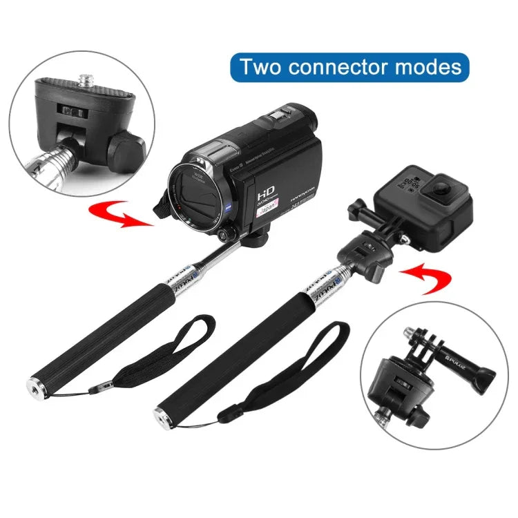 PULUZ 고프로, 인스타360, DJI 및 기타 액션 카메라용 확장형 핸드헬드 셀피 모노포드, 길이: 22.5-80cm, 길이: 22.5-100cm
