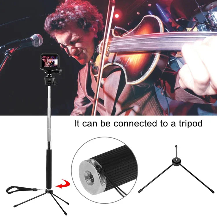 PULUZ 고프로, 인스타360, DJI 및 기타 액션 카메라용 확장형 핸드헬드 셀피 모노포드, 길이: 22.5-80cm, 길이: 22.5-100cm