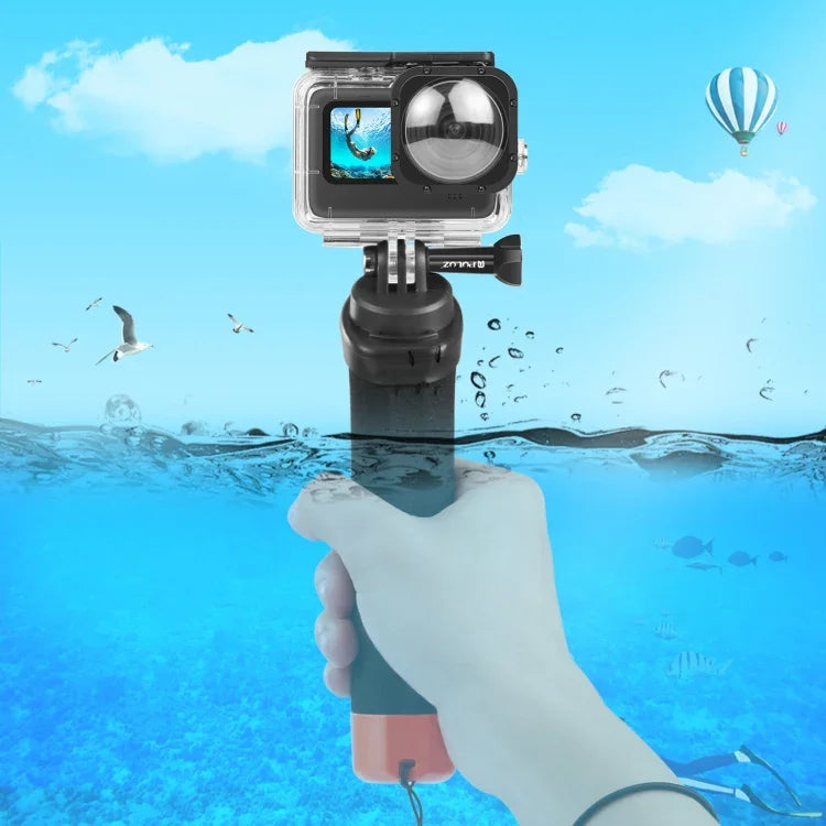 PULUZ 고프로, 인스타360, DJI 및 기타 액션 카메라용 스트랩 및 퀵 릴리스 베이스가 있는 부력 폼 핸드 그립, 폼 부력 핸드 그립