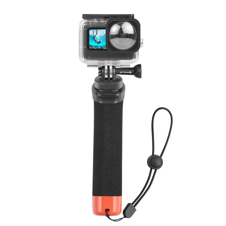 PULUZ 고프로, 인스타360, DJI 및 기타 액션 카메라용 스트랩 및 퀵 릴리스 베이스가 있는 부력 폼 핸드 그립, 폼 부력 핸드 그립