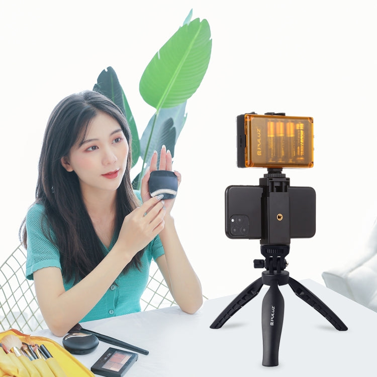 PULUZ 데스크 플라스틱 삼각대 마운트 휴대폰 클램프 및 조절 삼각대 헤드 포함 스마트폰용, 플라스틱 삼각대+조절 헤드