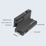 PULUZ USB 클립형 유선 라펠 마이크 녹음용 라발리에 조용한 콘덴서 마이크, 1.2m USB