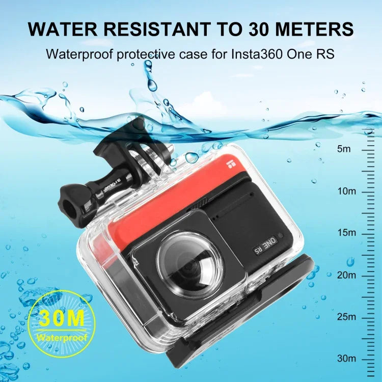 Insta360 One RS 360 에디션용 PULUZ 30m 방수 다이빙 하우징 케이스, Insta360 One RS 360 에디션 다이빙 케이스용