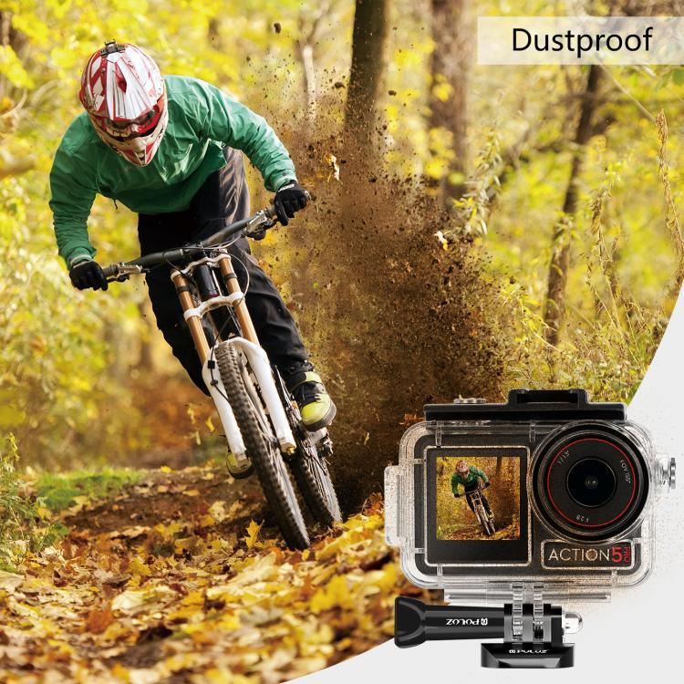 DJI Osmo Action 5 Pro / 3 / 4용 PULUZ 60m 방수 수중 하우징 다이빙 케이스 콜드 슈 & 버클 기본 마운트 & 나사 포함, DJI Osmo Action 3 / 4 방수 케이스용