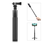 Insta360 One RS / X2 / X3 / DJI Osmo 360용 PULUZ 73.5cm 금속 셀카봉 모노포드 투명 어댑터 베이스 및 나사 포함, 70cm 모노포드