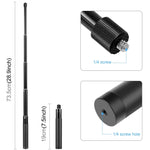 Insta360 One RS / X2 / X3 / DJI Osmo 360용 PULUZ 73.5cm 금속 셀카봉 모노포드 투명 어댑터 베이스 및 나사 포함, 70cm 모노포드