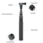 Insta360 One RS / X2 / X3 / DJI Osmo 360용 PULUZ 73.5cm 금속 셀카봉 모노포드 투명 어댑터 베이스 및 나사 포함, 70cm 모노포드