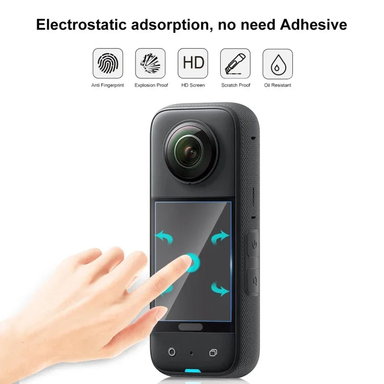 Insta360 X3 PULUZ 2개 곡면 HD 스크린 필름, Insta360 X3용