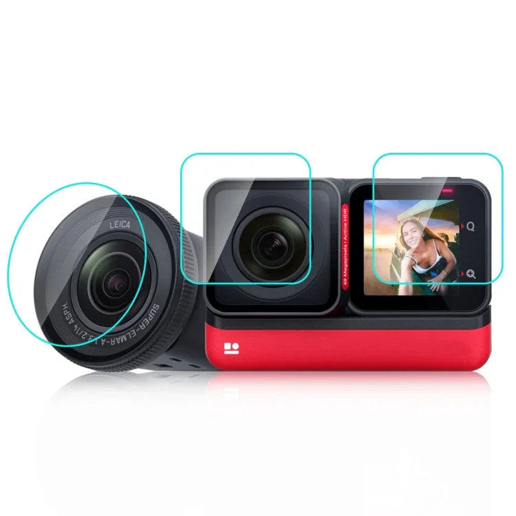 Insta360 One RS PULUZ 3-in-1 스크린 + 4K 렌즈 + 라이카 렌즈 강화 유리 필름, Insta360 One RS용