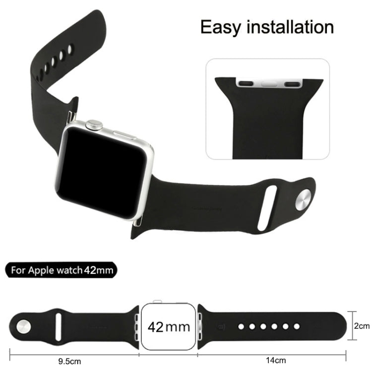 Apple Watch Sport 42mm용 고성능 롱 러버 스포츠 시계줄 핀 앤 턱 클로저 포함