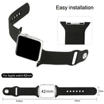Apple Watch Sport 42mm용 고성능 롱 러버 스포츠 시계줄 핀 앤 턱 클로저 포함