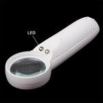 15배 확대 손잡이 느낌표형 돋보기, 2 LED 포함, 15배