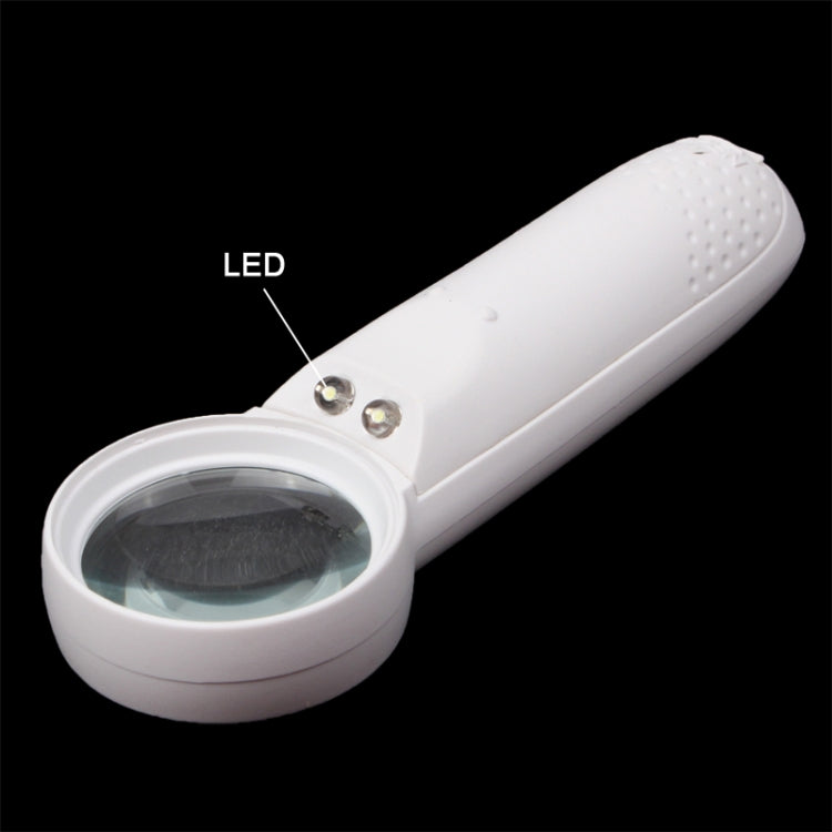 15배 확대 손잡이 느낌표형 돋보기, 2 LED 포함, 15배