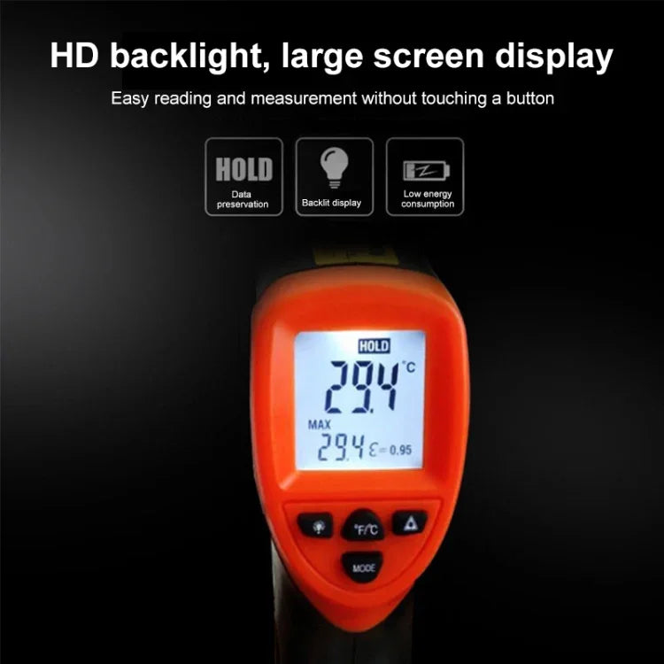 DT-8380 적외선 온도계, 온도 범위: -50 - 550도 섭씨, 거리 범위: 35cm, 적외선 온도계