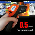 DT-8380 적외선 온도계, 온도 범위: -50 - 550도 섭씨, 거리 범위: 35cm, 적외선 온도계