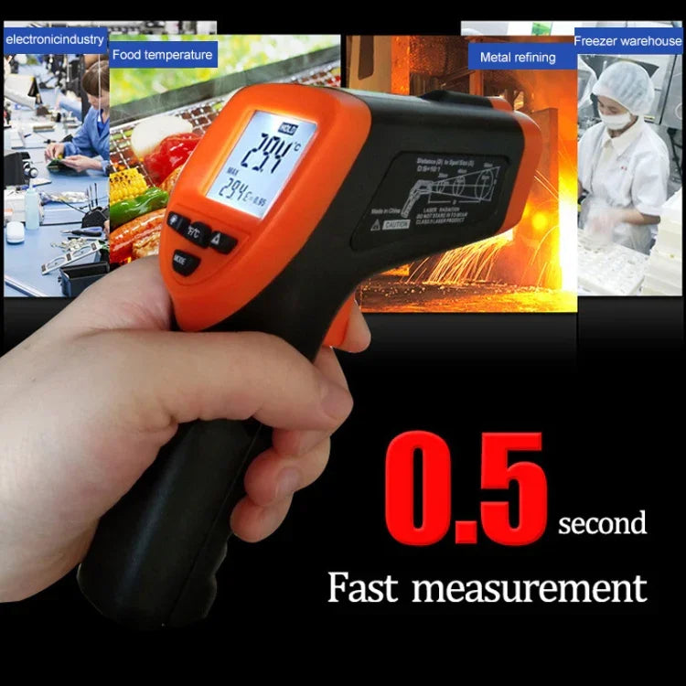 DT-8380 적외선 온도계, 온도 범위: -50 - 550도 섭씨, 거리 범위: 35cm, 적외선 온도계