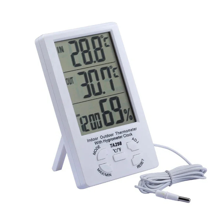 TA298 디지털 LCD 습도계 및 온도계 추가 센서 케이블 포함, TA298