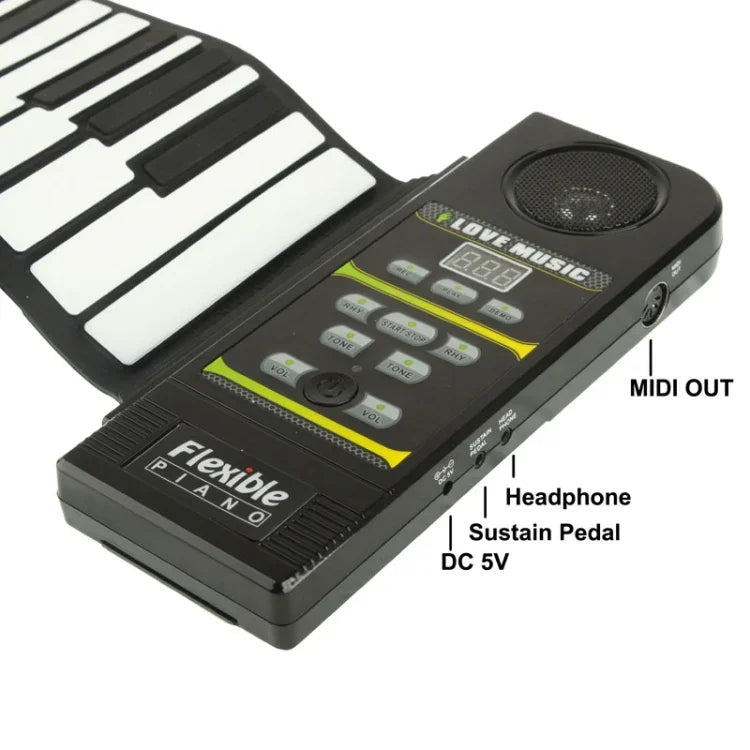 88키 휴대용 MIDI 실리콘 유연 롤업 피아노, 키보드: 133 x 14.2 x 0.6cm, 88키 롤업 피아노