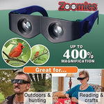 Zoomies 400% 확대 헤드밴드 돋보기 안경 망원경, 4배