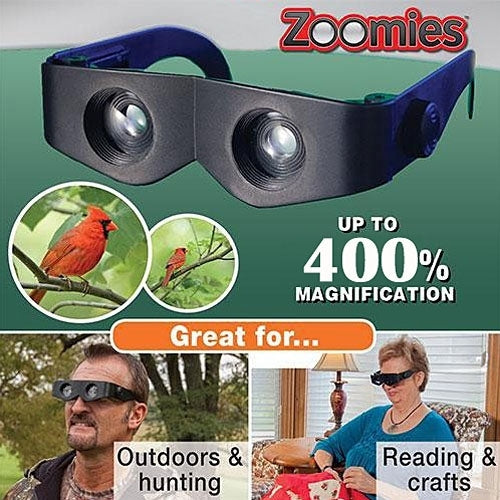 Zoomies 400% 확대 헤드밴드 돋보기 안경 망원경, 4배