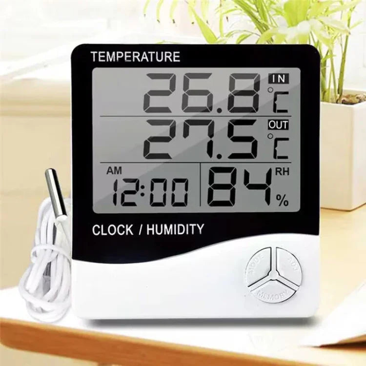 야외/실내 LCD 디지털 전자 온도계 습도계 알람 시계, THC-03A
