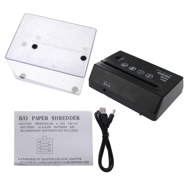 Mini USB Paper Shredder with Letter Opener, USB Paper Shredder