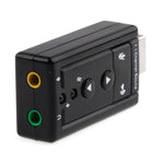 외장 USB 2.0 7.1 채널 3D 가상 오디오 사운드 카드 어댑터, 플라스틱 7.1 채널 블랙